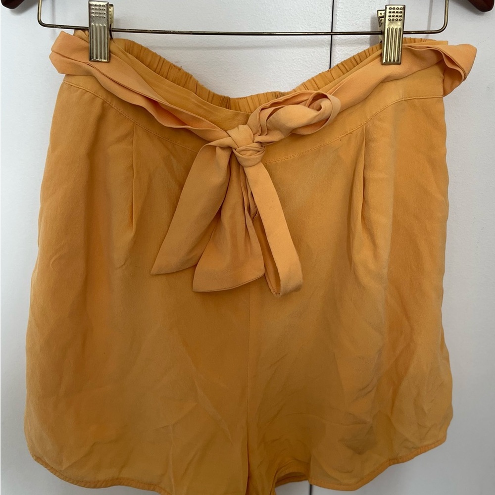 Zimmermann Silk Orange High Waist Flowy Tie-Front Shorts Women’s Size US 8